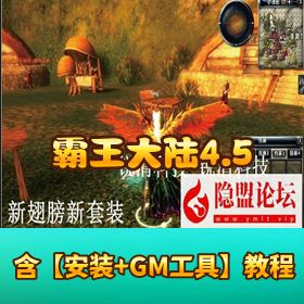 【霸王大陆 4.5VM】 一键单机端 120 级新职业龙裔霸王变身技能商城大背包天国套