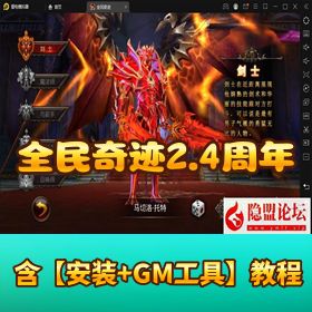 稀有精品手游【全民奇迹 2.4 周年版】VM 一键单机端 隐盟视频教程 GM 充值邮件工具